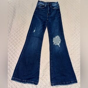 Stylish Blue Wide Leg Women Jeans